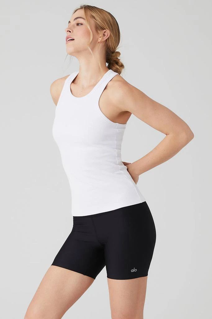Alo Ribbed Aspire Full Length Tank - Athletic Heather Grey 3