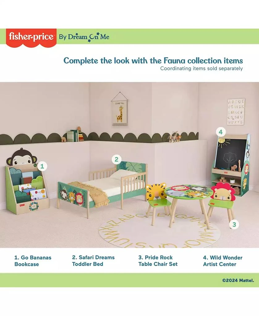 Dream On Me Fisher Price Animal Kingdom Table 
Chair in Jungle Print 6