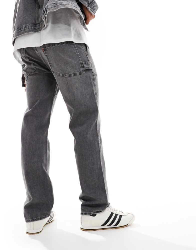 Levi's Levi's 555 relaxed straight utility jeans in washed black 3