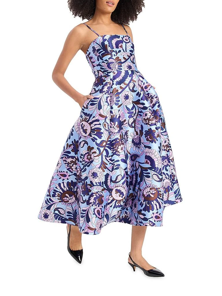 midi dress with draped detail Draped Midi Dress With Brooch Detail (Assorted Colors) Small / Caramel