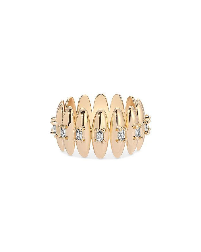 Ettika Jewelry Baguette Crystal Oval Dome Band Ring