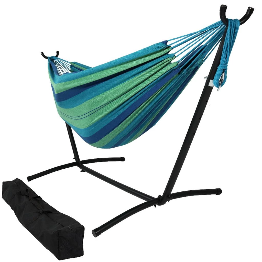 Sunnydaze Large Double Brazilian Hammock with Stand and Carrying Case - 400 lb Weight Capacity 7