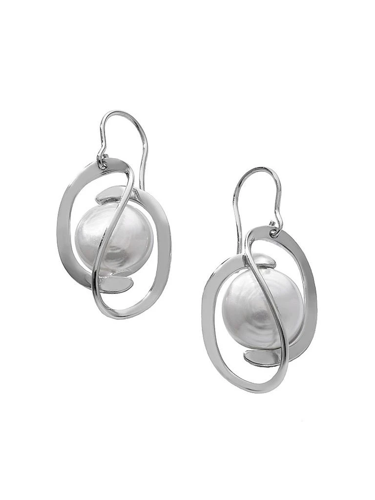 Majorica Córcega Rhodium-Plate & Faux Pearl Drop Earrings 1