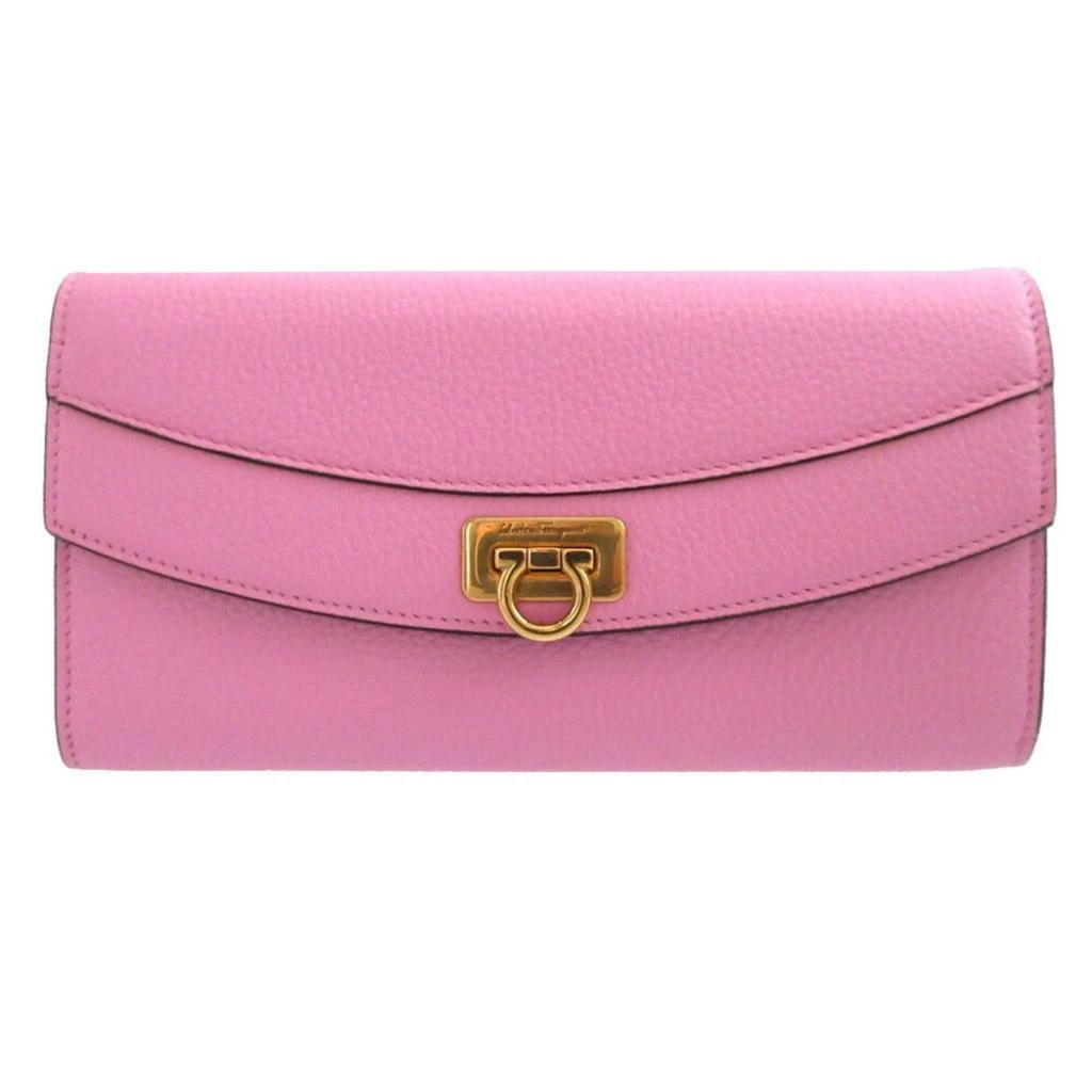 Salvatore Ferragamo Leather Long Wallet (Tri-Fold) (Pre-Owned) 2