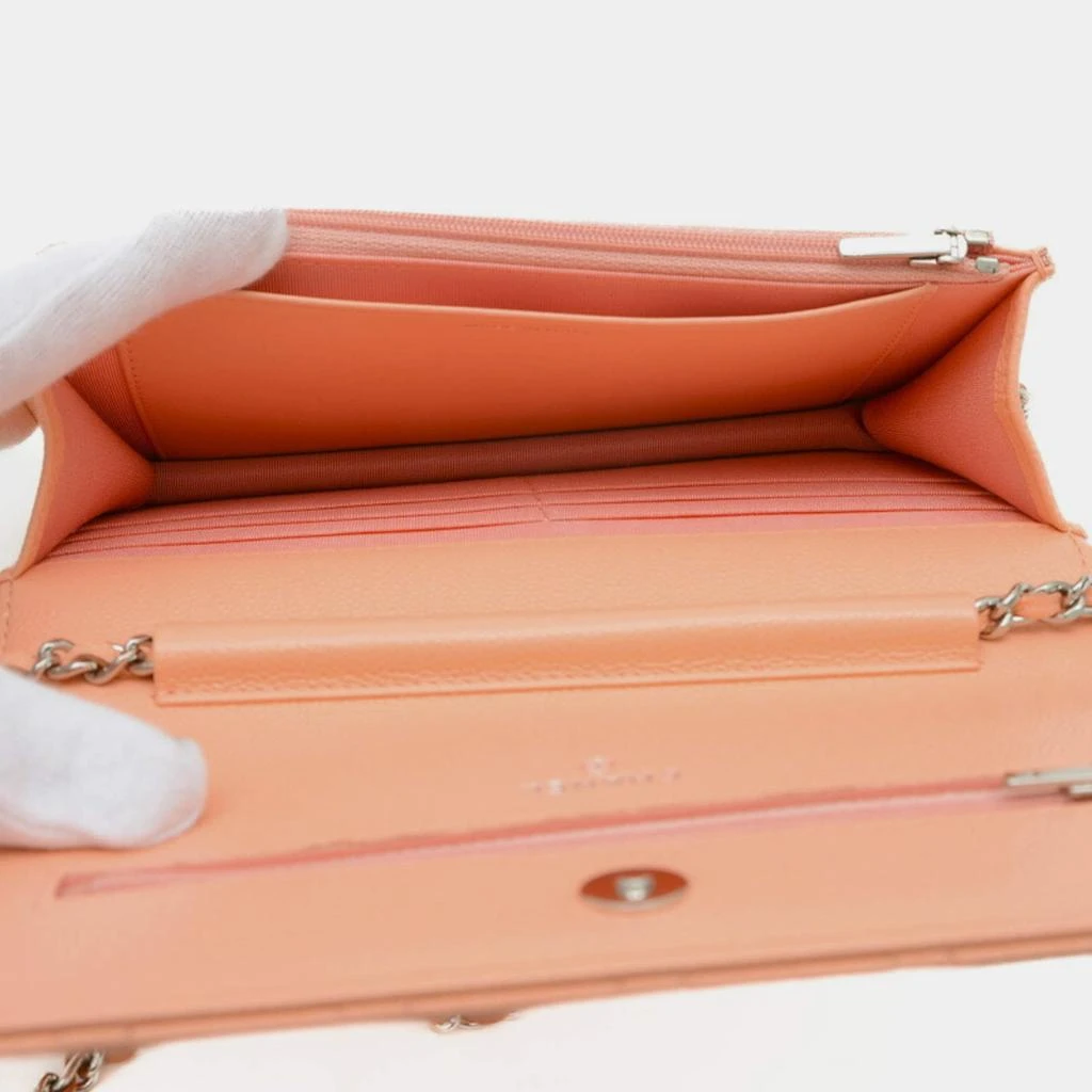 Chanel Chanel Salmon Pink Caviar LeatherClassic Wallet on Chain 6