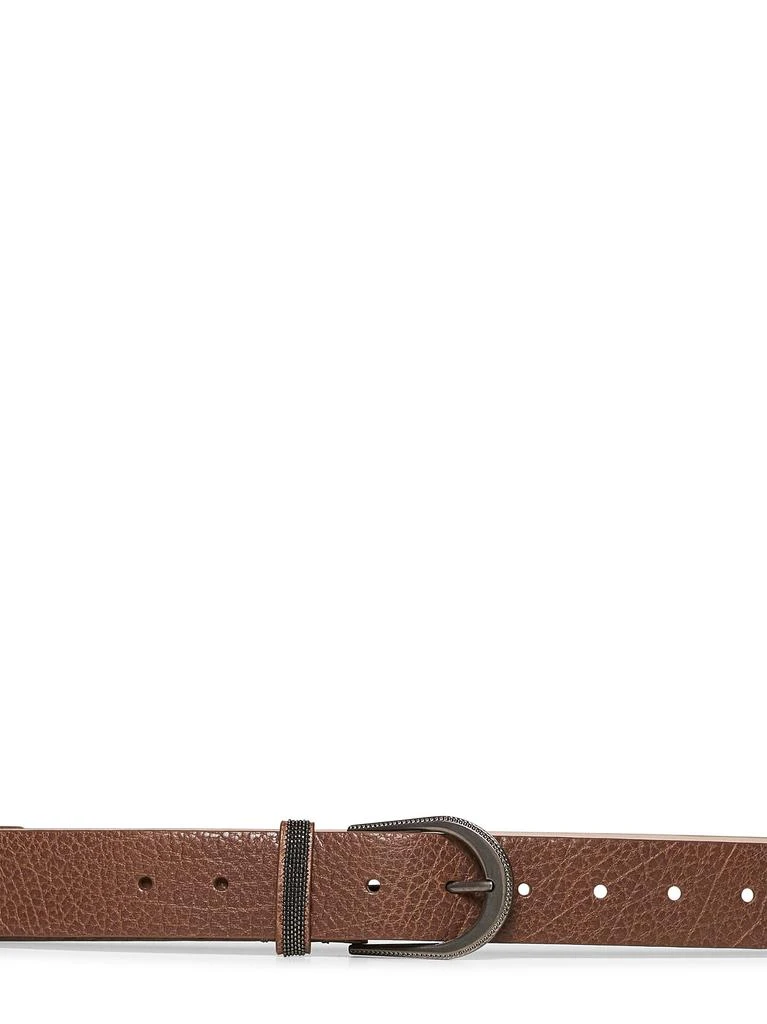 Brunello Cucinelli BRUNELLO CUCINELLI | Brown Glossy hammered calf leather belt | Women | M 2