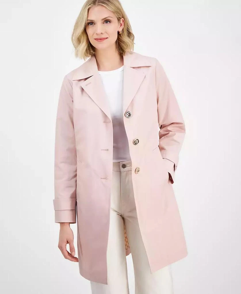 Shop Petite Single-Breasted Reefer Trench Coat on Sale at