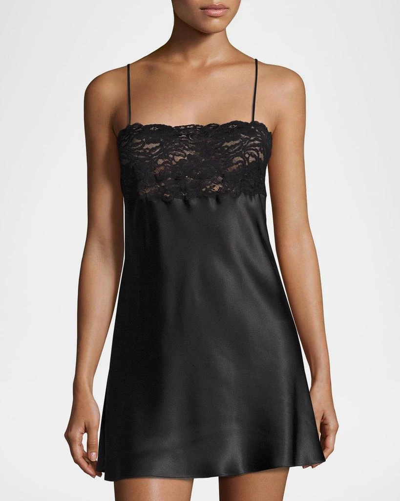 Christine Lingerie Bijoux Lace-Trim Silk Chemise 2