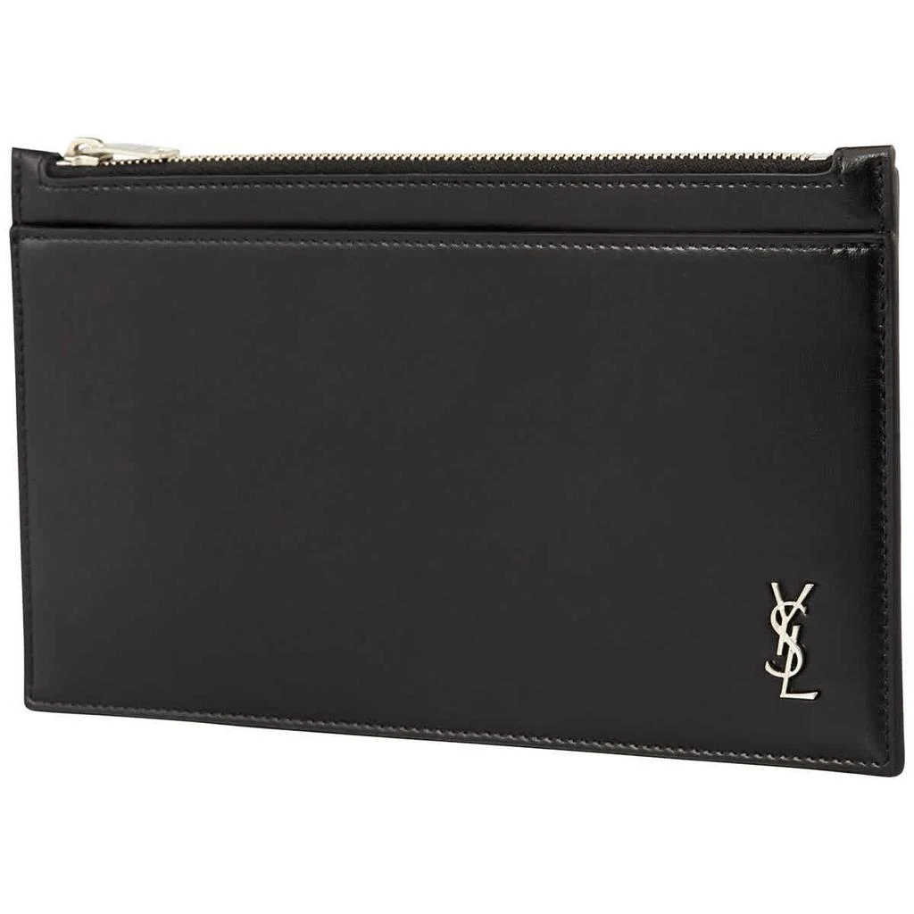 Yves Saint Laurent Saint Laurent Mens Logo-plaque Zipped Pouch 1