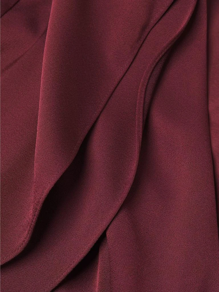Aidan Mattox Crepe-Back Satin Cape-Sleeve Column Gown 6
