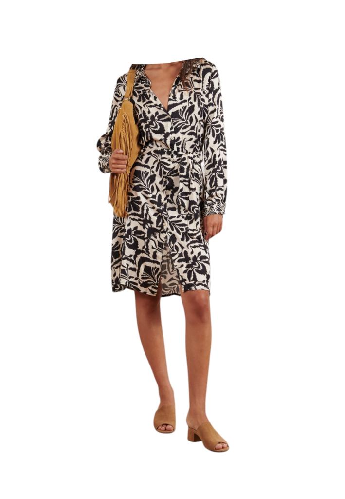 Mokib Short fancy dress with long sleeve Woman Mokib with belt