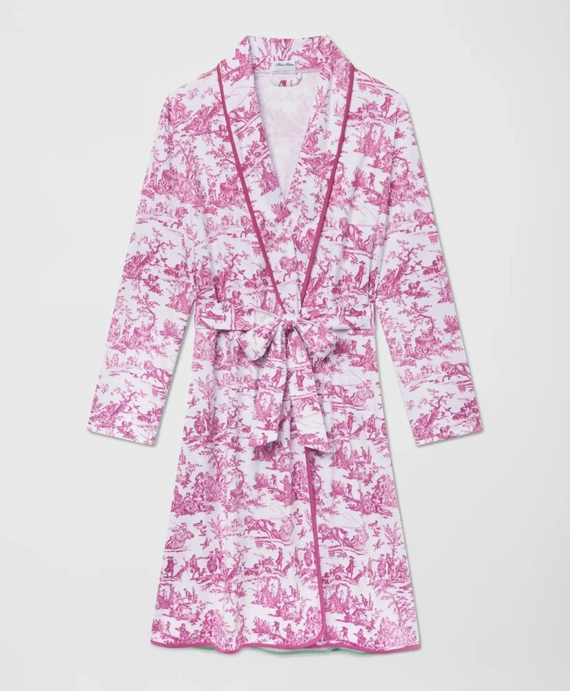 Brooks Brothers Brooks Brothers X LAKE Women's Belted Bathrobe in Claret Toile 1