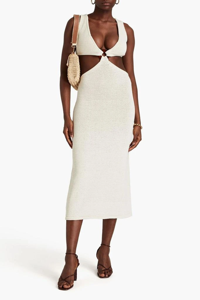 Cult Gaia Bank cutout embellished cotton-blend midi dress 2