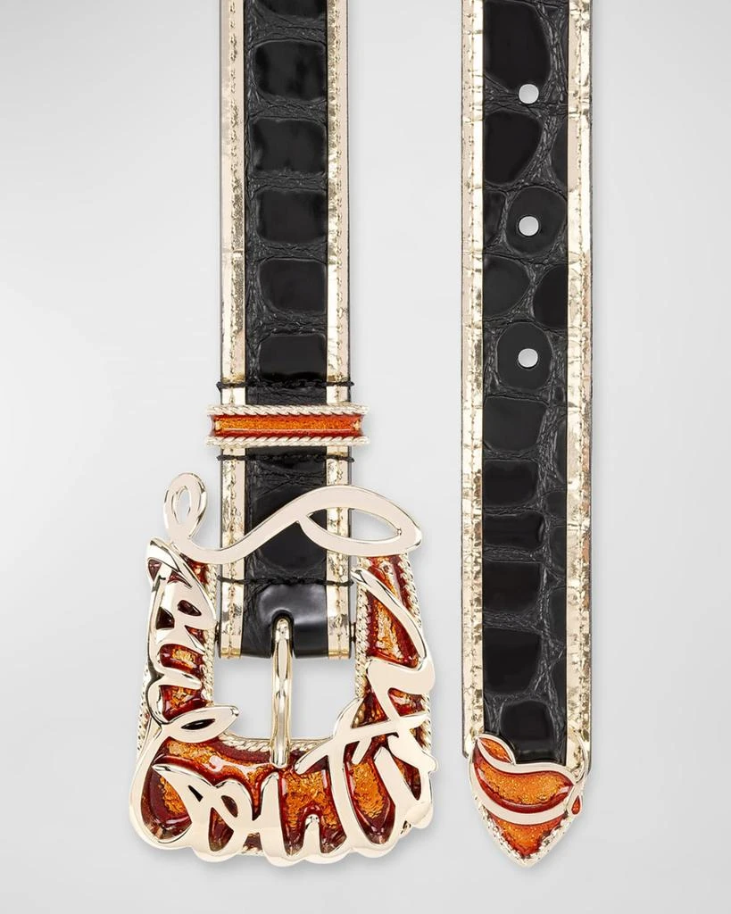 Christian Louboutin Giddy Belt in Embossed Leather - Belts  display picture 3
