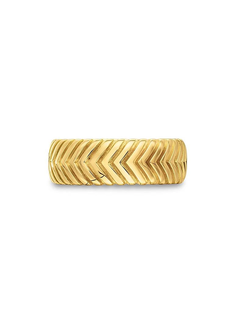 David Yurman Chevron Band Ring in 18K Yellow Gold, 8MM 4