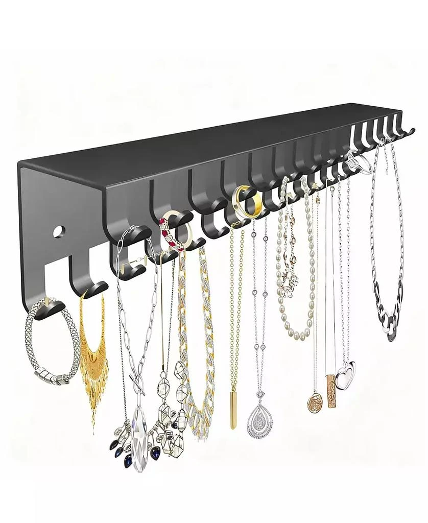 YIGII Wall Hanging Jewelry Organizer with 30 Hooks for Necklaces and Bracelets