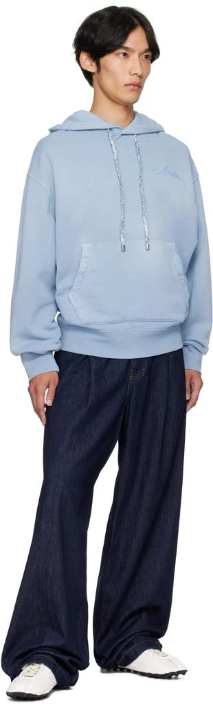 AMIRI Blue Bleach Bandana OS Hoodie 4