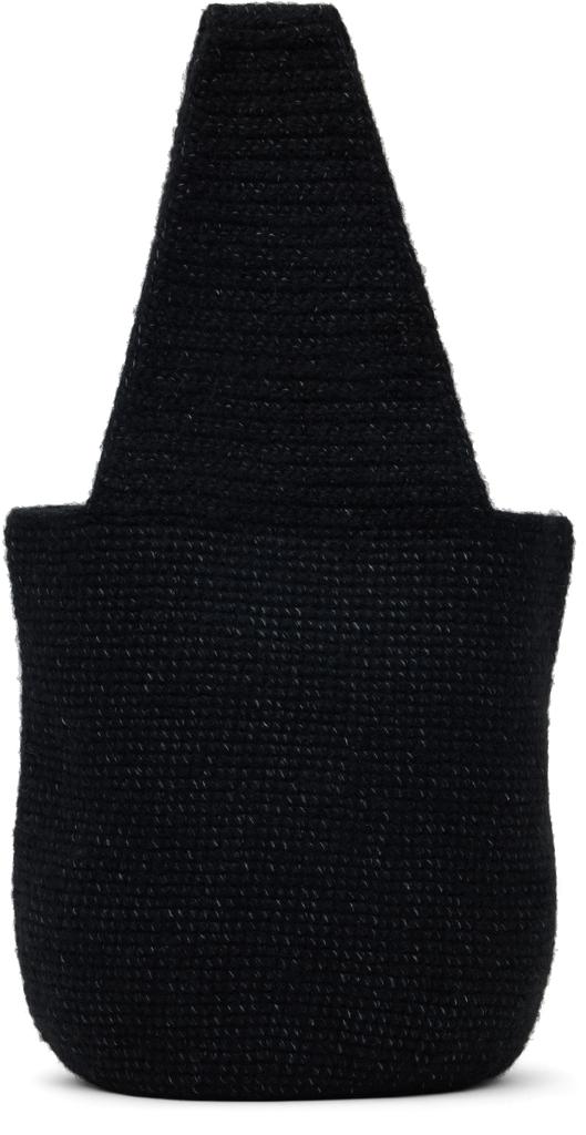 LAUREN MANOOGIAN Black Crochet Calabaza Tote