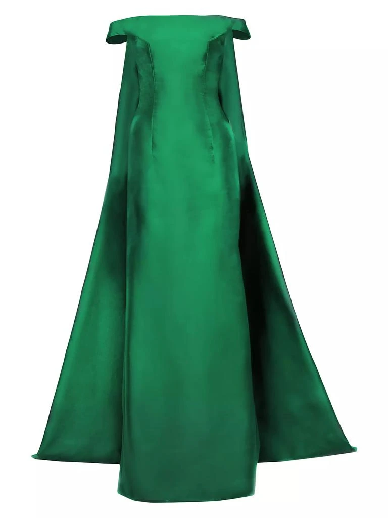 Honayda Off-The-Shoulder Cape Gown 1