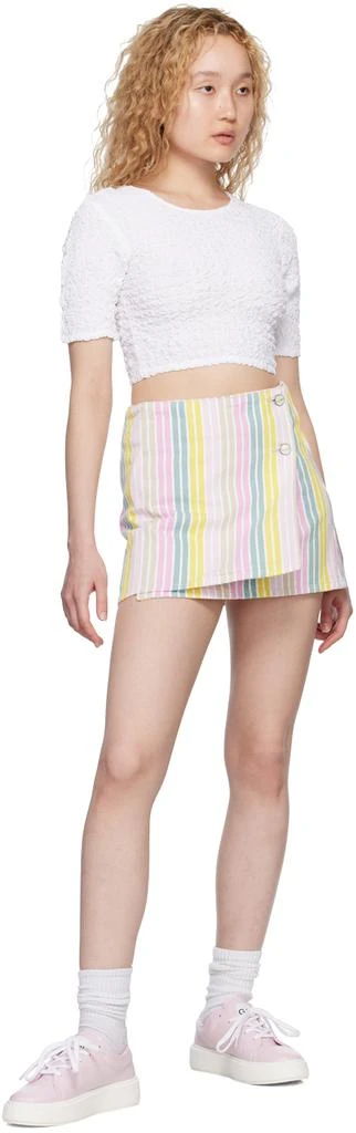 Ganni Multicolor Stripe Denim Miniskirt 4