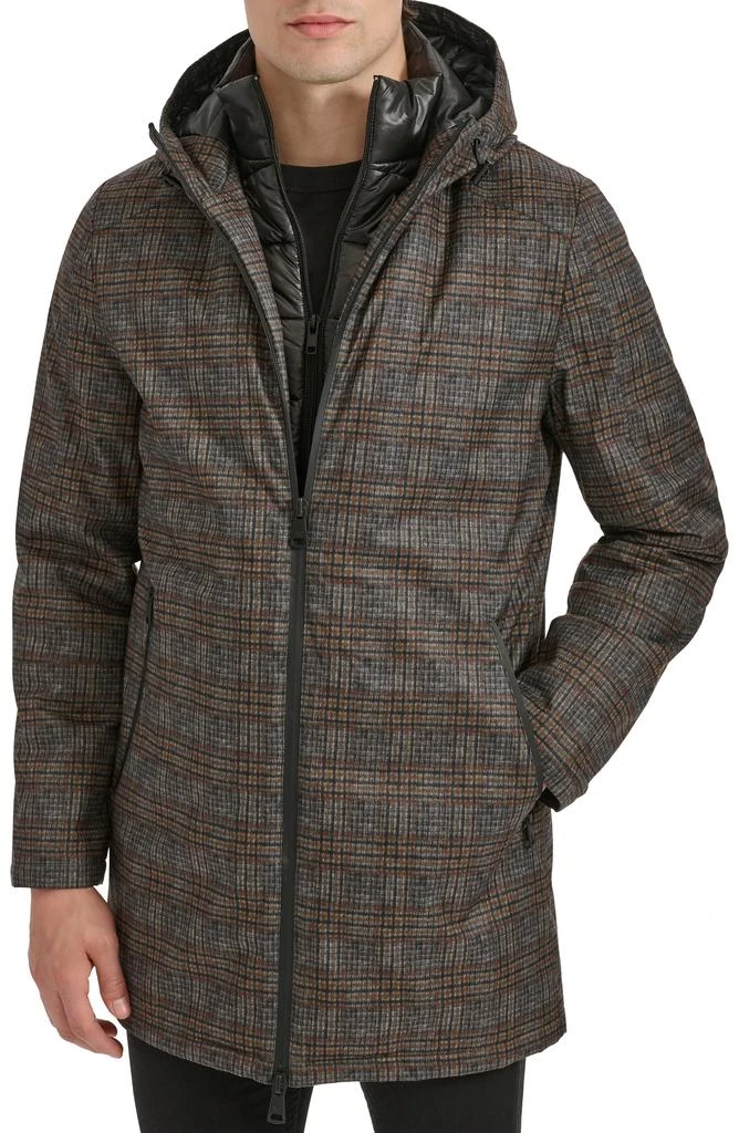 Kenneth Cole New York 925 Water Resistant Coat with Quilted Bib