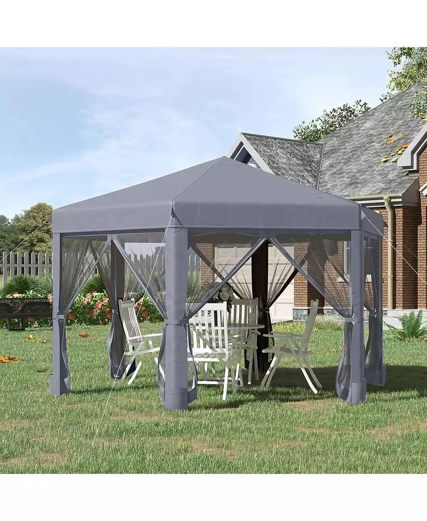 Outsunny 13
x 13
Pop Up Hexagonal Canopy Tent w/ Mesh Sidewalls, 2
