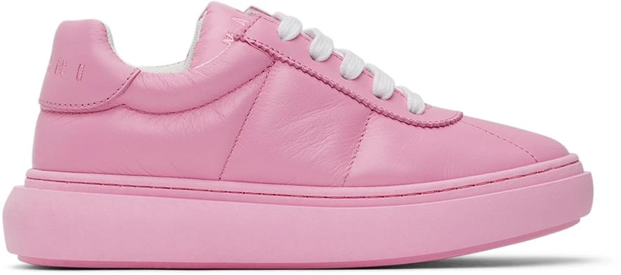 Marni Kids Pink Padded Leather Sneakers 1