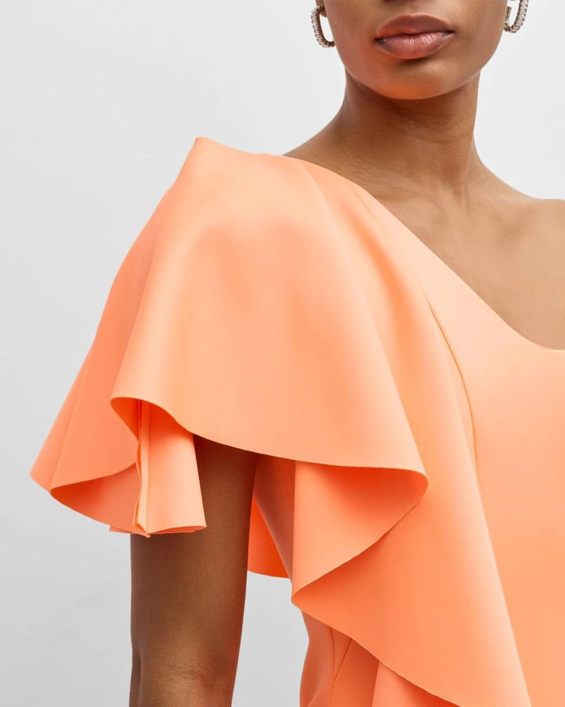 Black Halo Percy One-Shoulder Ruffle Column Gown 7
