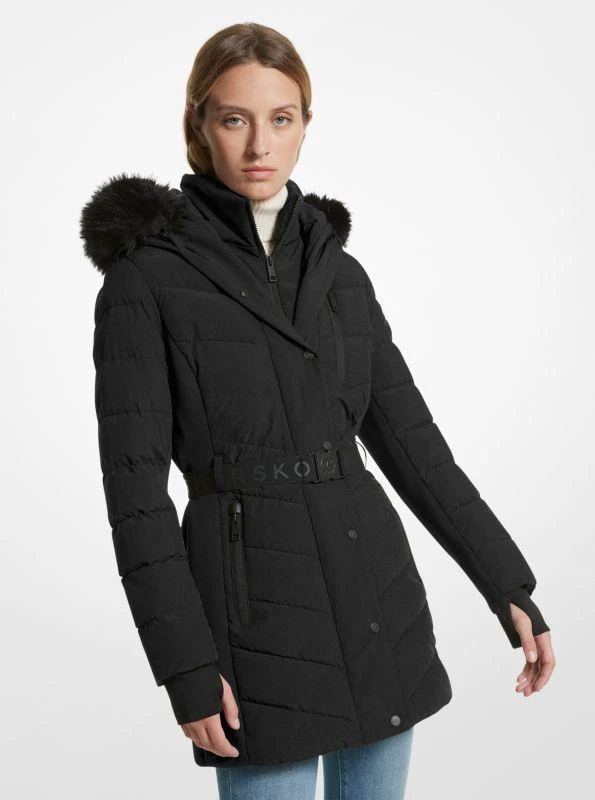 Michael Kors Faux Fur Trim Quilted Puffer Coat 1