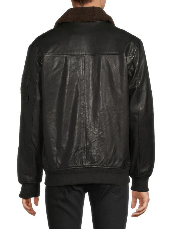 Slate & Stone Faux Shearling Collar Leather Bomber Jacket 2