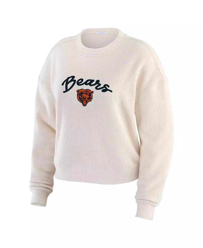 WEAR by Erin Andrews Women's Oatmeal Chicago Bears Plus Size Rib-Knit Long Sleeve T-Shirt and Pants Lounge Set 5