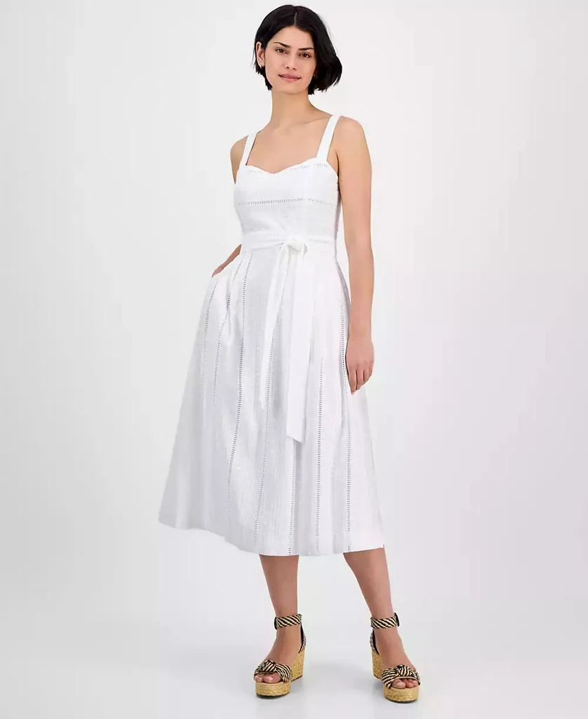 julia jordan Women's Cotton Eyelet Midi Dress 1