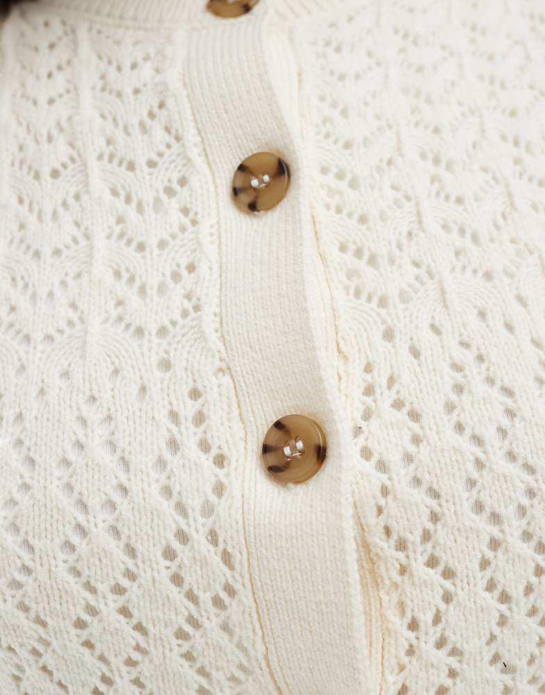 New Look New Look stitch detail button down waistcoat in cream