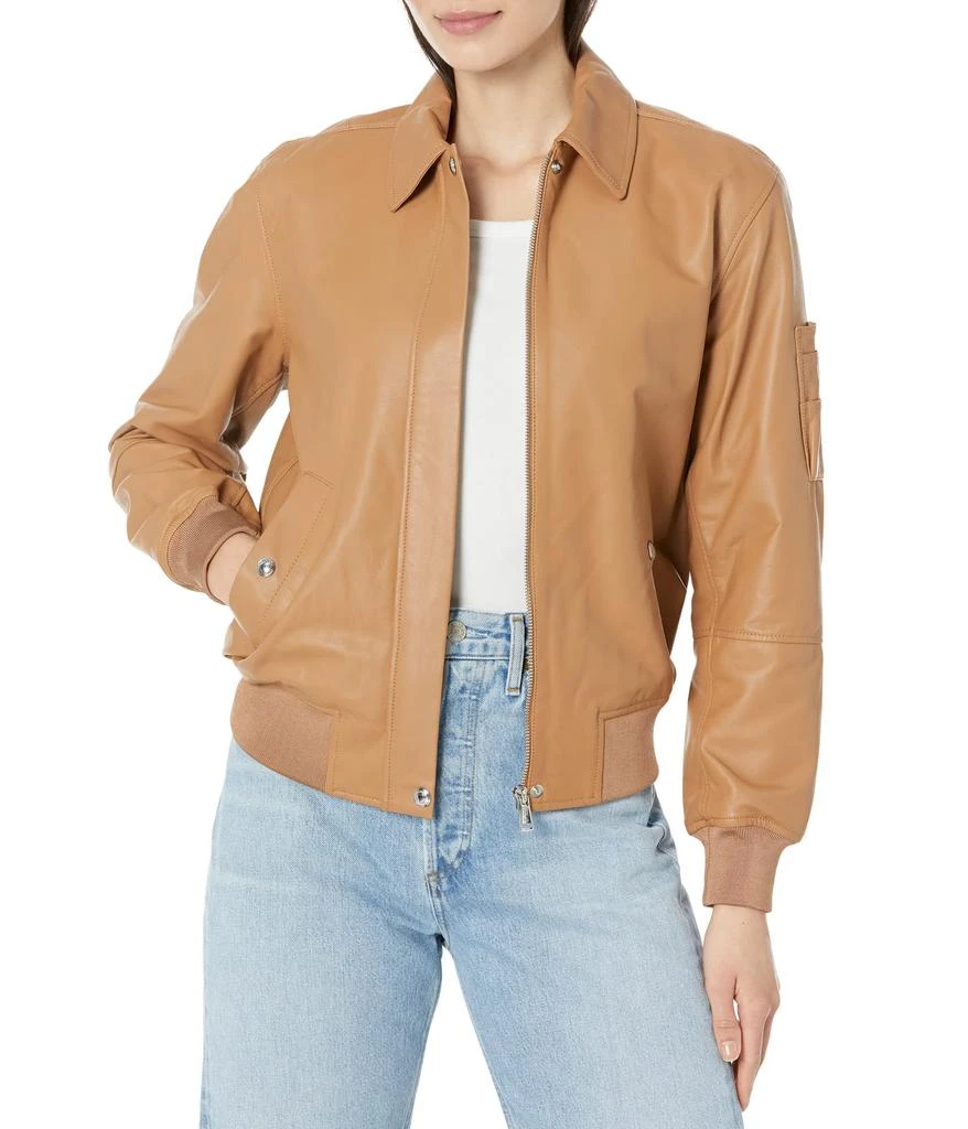 LAUREN Ralph Lauren Lambskin Bomber Jacket 1