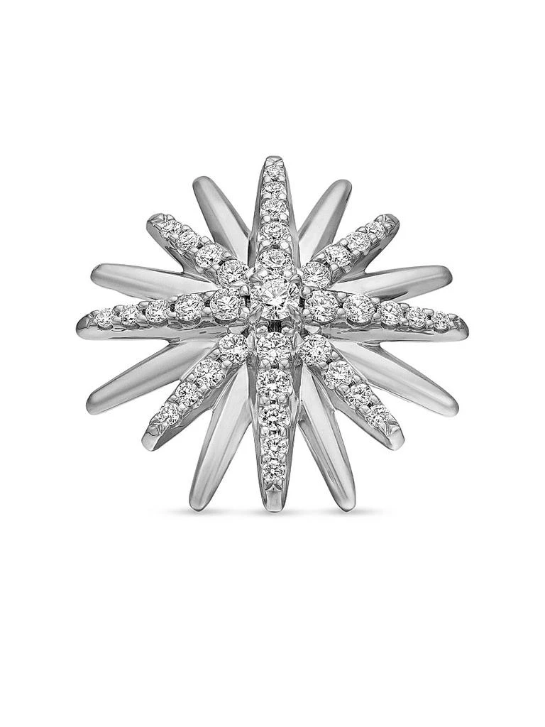 David Yurman Starburst Stud Earrings in Sterling Silver with Diamonds, 19mm 4