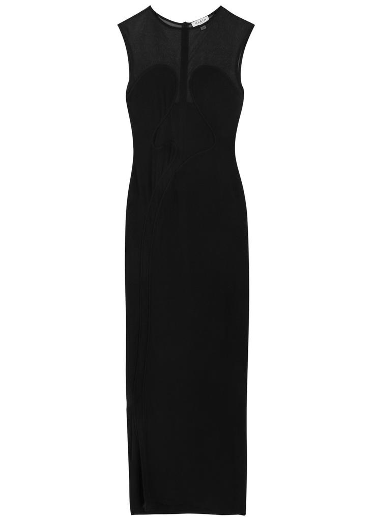 Alaïa Panelled mesh maxi dress