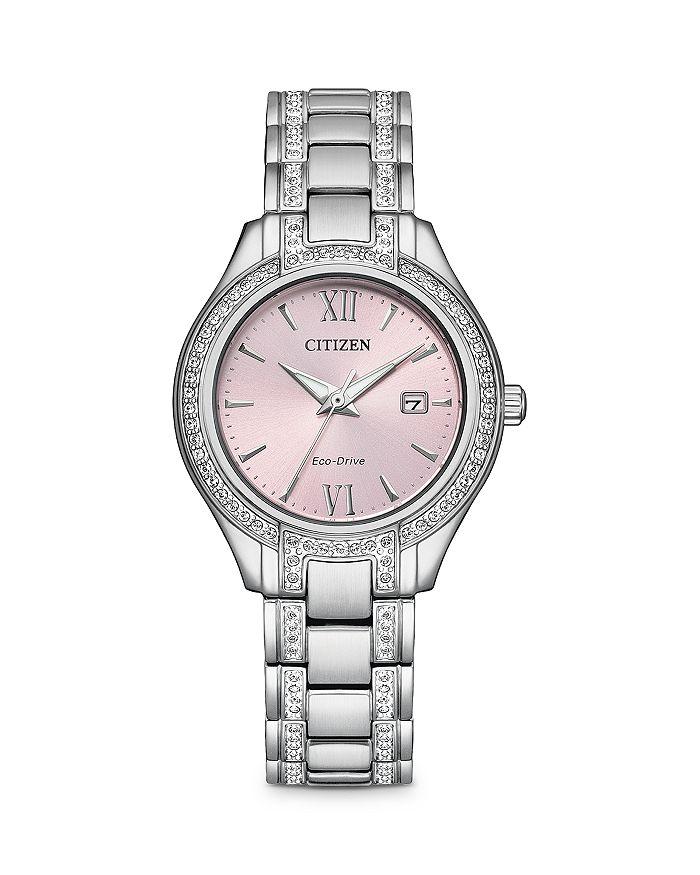 Citizen Women's Crystal-Accent Stainless Steel Bracelet Watch, 30mm
