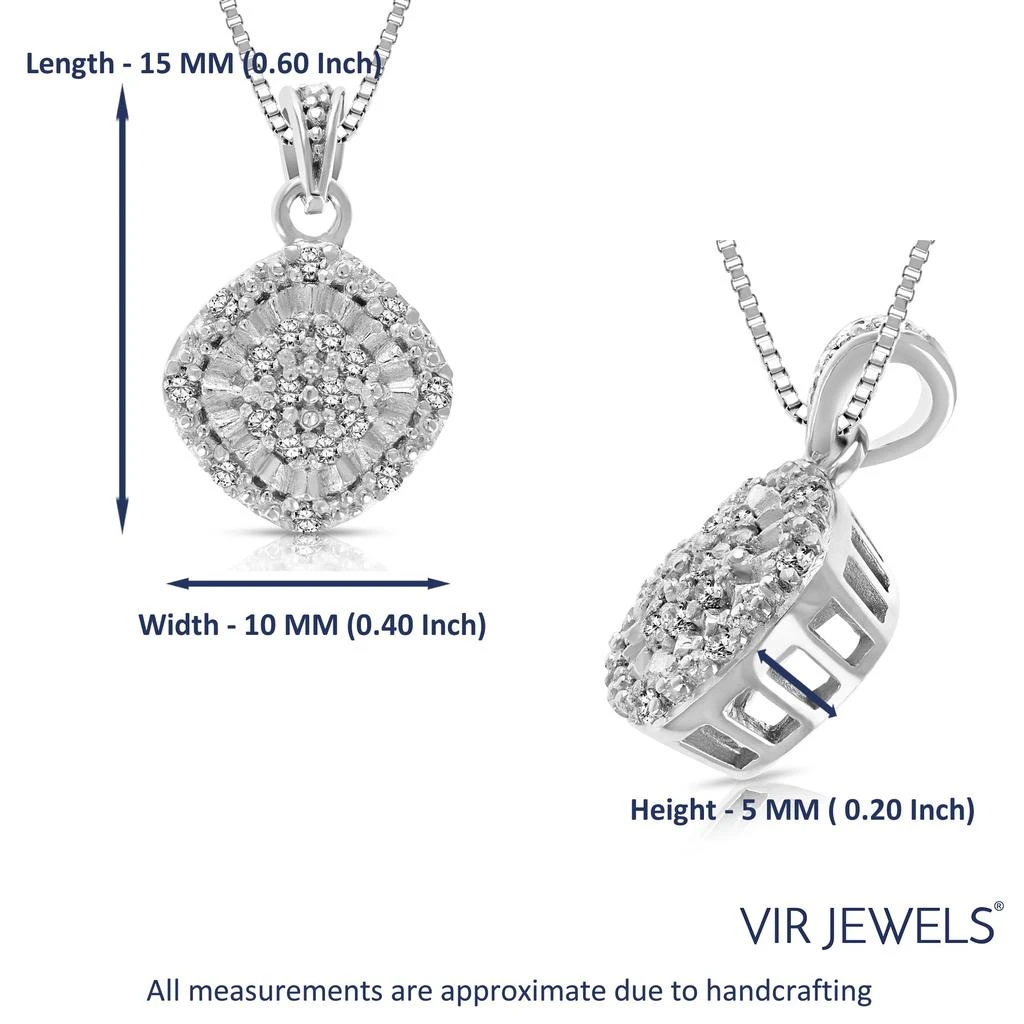 Vir Jewels 1/10 cttw Diamond Pendant Necklace .925 Sterling Silver with 18 Inch Chain 3