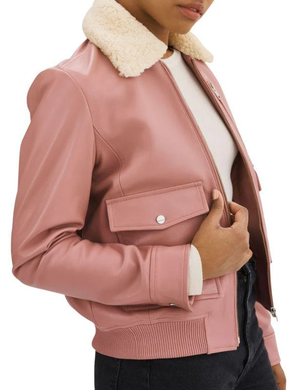 LaMarque Klemence Lambskin Leather Aviator Jacket 3