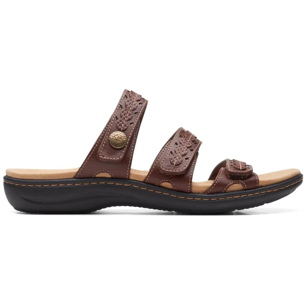 Clarks Laurieann Bella Womens Leather Cushioned Footbed Slide Sandals 2