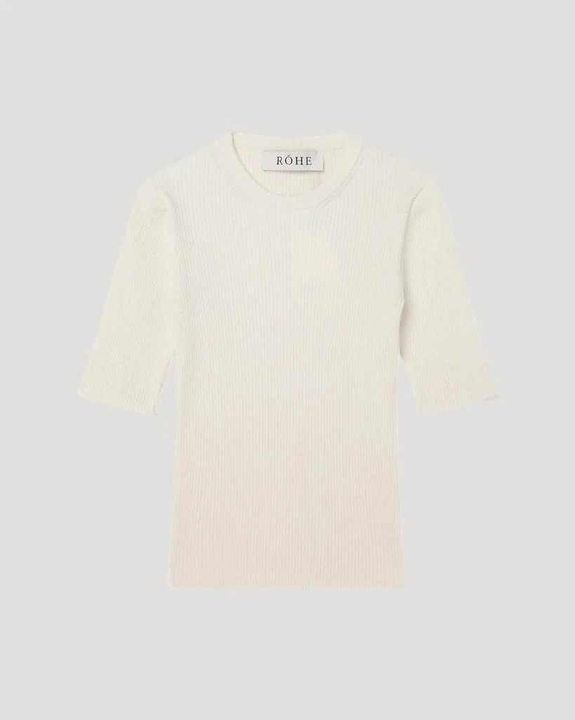 Rohe Rohe - Ribbed Knit Round Neck Short Sleeve Top 4