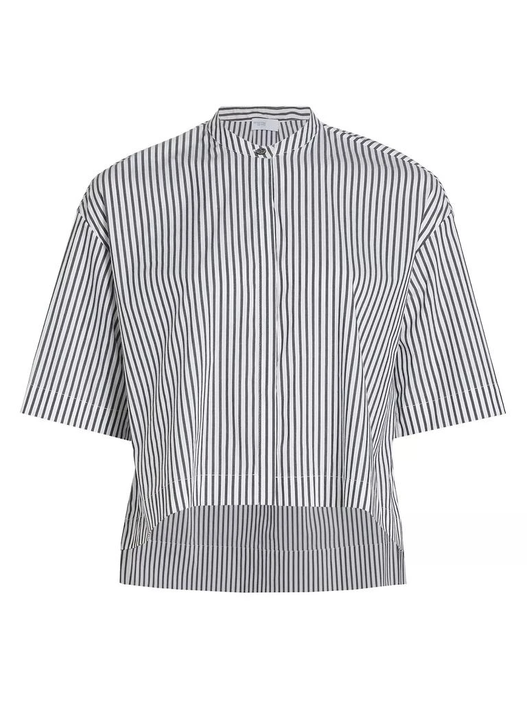 Rosetta Getty Poplin Striped Cropped Shirt 1