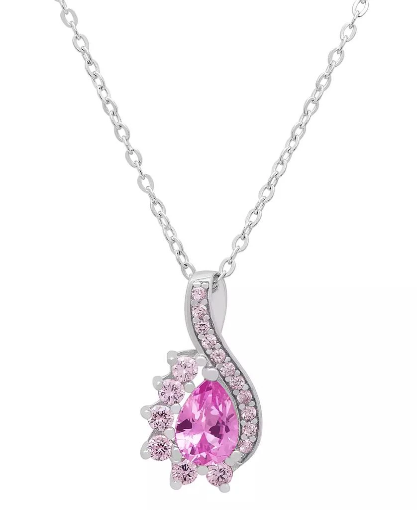 Macy
s Lab-Grown Pink Sapphire Infinity Pear (1-1/4 ct. t.w.) Pendant Necklace in Sterling Silver