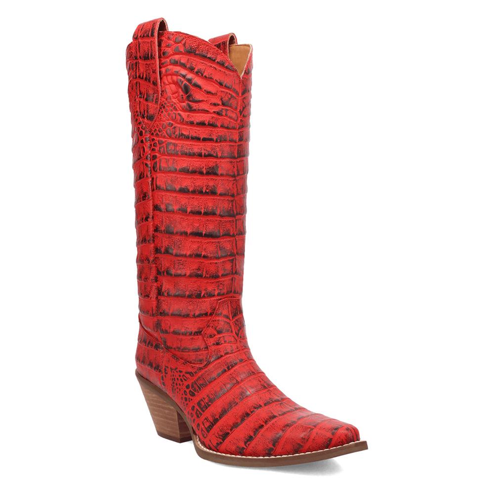 Dingo Ozzie Croc Embossed Snip Toe Cowboy Boots