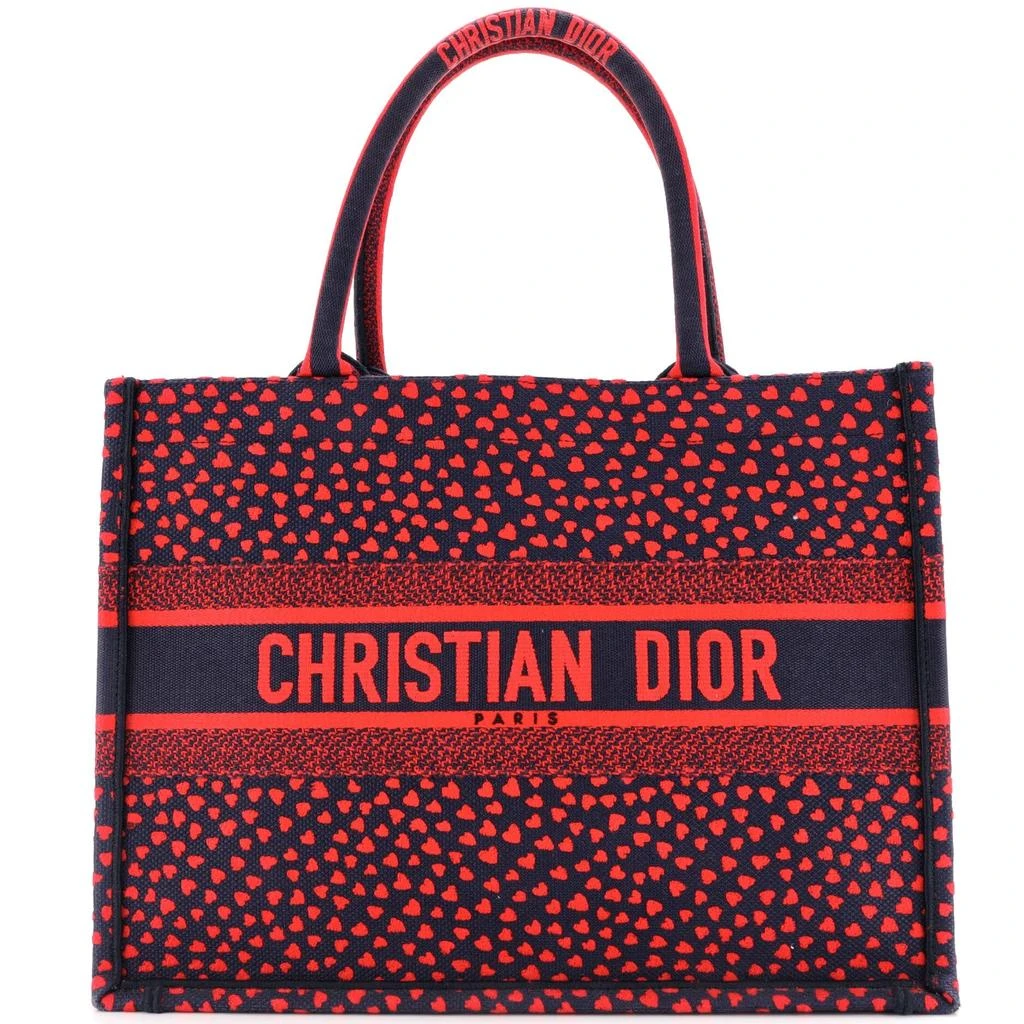 Dior Book Tote I Love Paris Heart Embroidered Canvas Medium 1