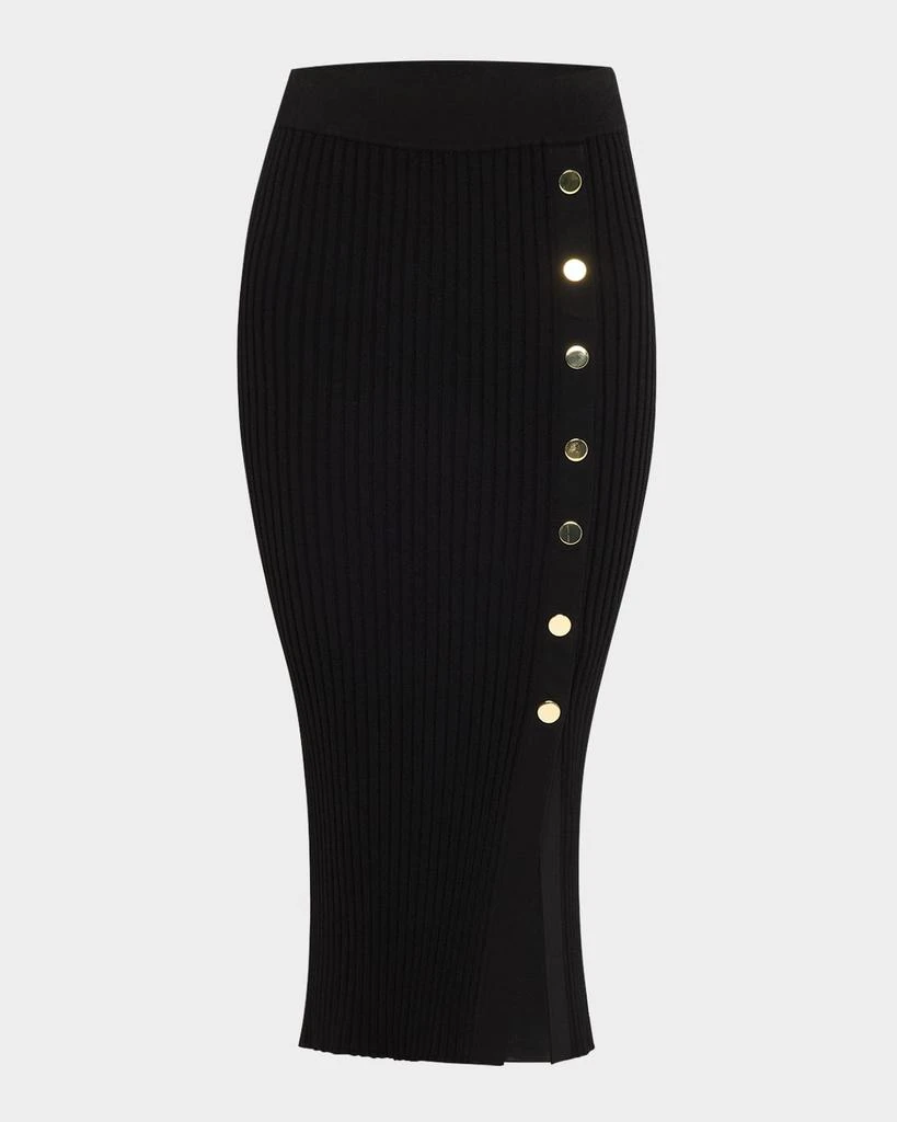 VERONICA BEARD Tanner Buttoned Rib Midi Skirt 1