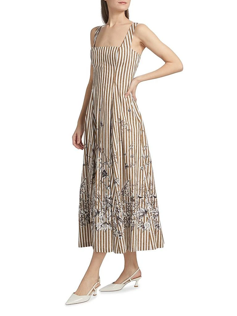 LELA ROSE Caitlin Striped Midi-Dress 4