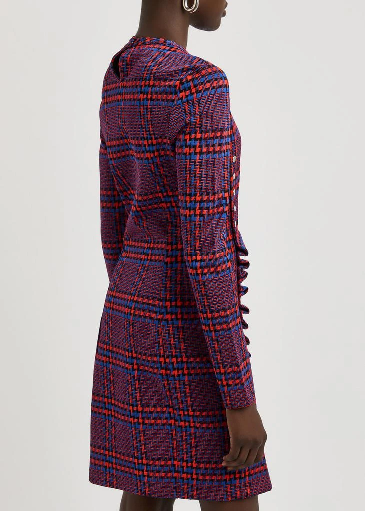 RABANNE Checked-intarsia knitted mini dress  3