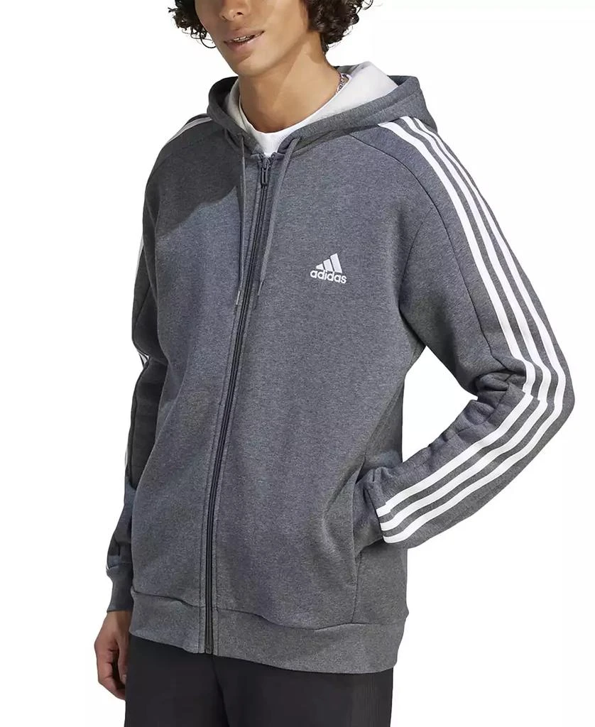 Adidas Men's Essentials 3-Stripes Regular-Fit Full-Zip Fleece Hoodie, Regular & Big & Tall 1