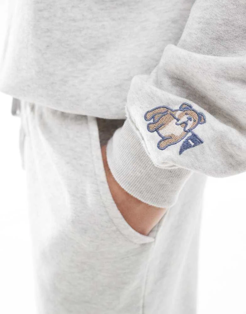 HOLLISTER Hollister varsity crewneck sweatshirt co-ord in grey 3